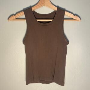 Brown Brandy Melville Ribbed Crop Tank One Size